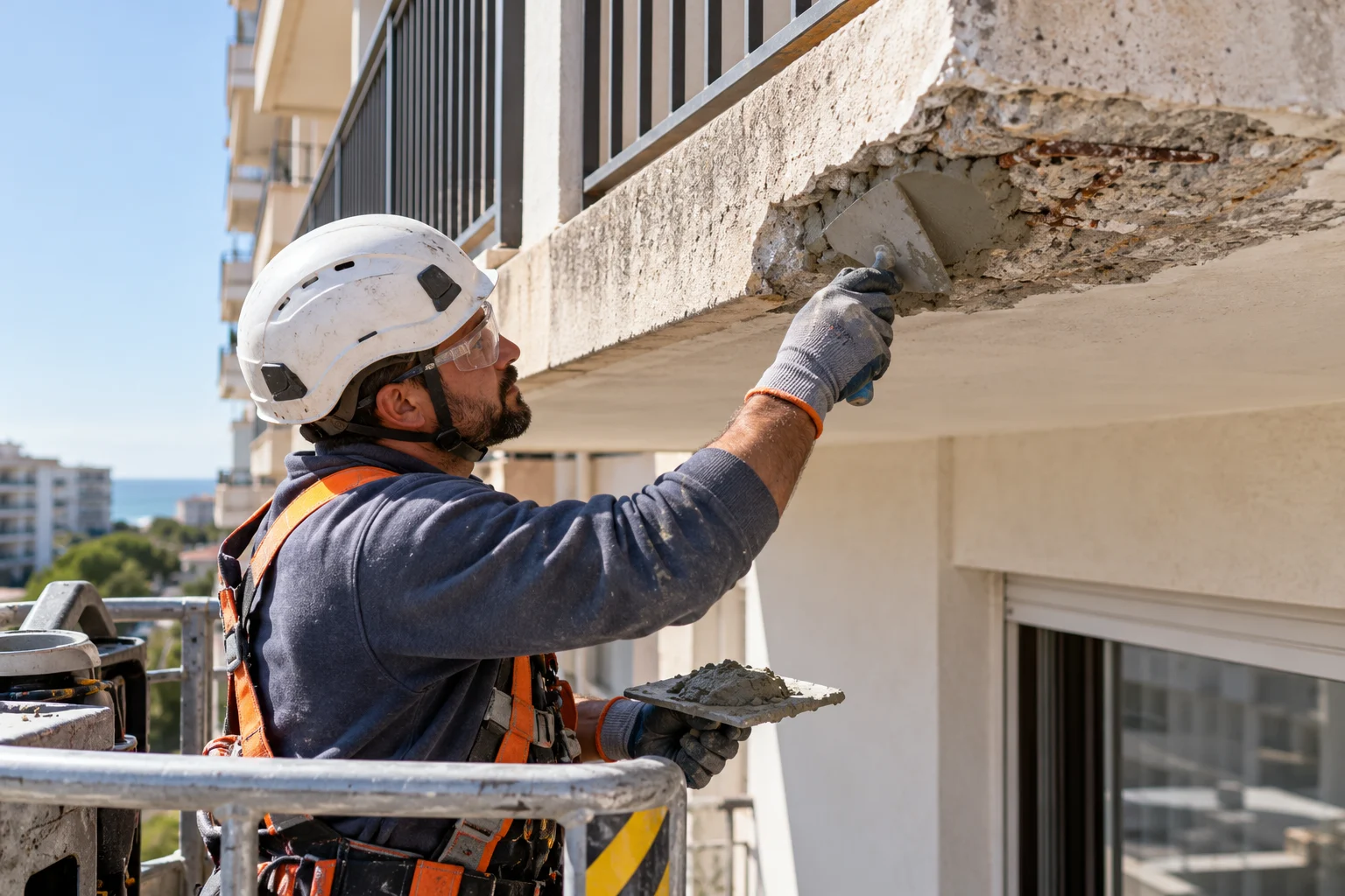Reparación del borde inferior de balcón